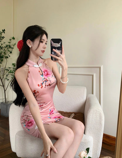 Pink Flo Cheongsam CD017 Dress (S, M, L)