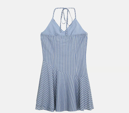 Navy Stripe Strap Mini Dress