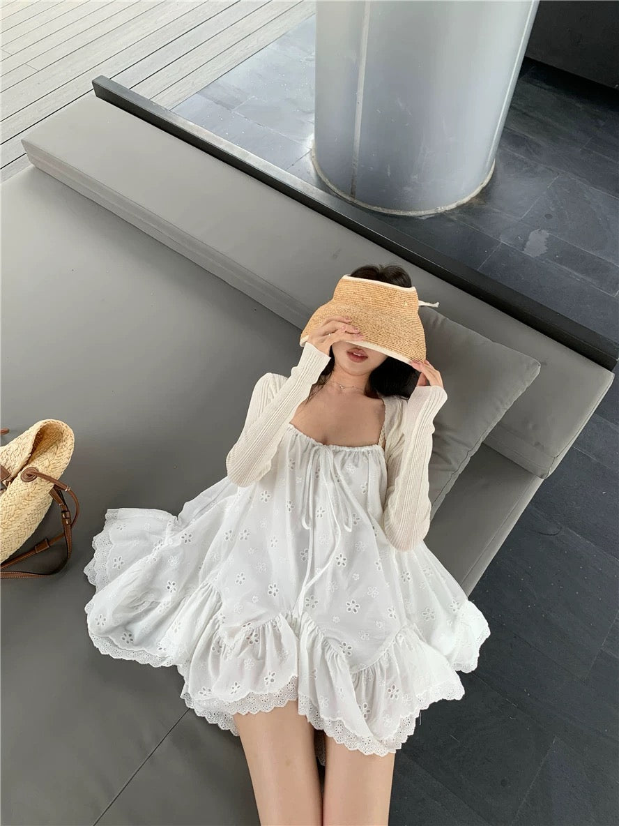 White Strap Dolly Top
