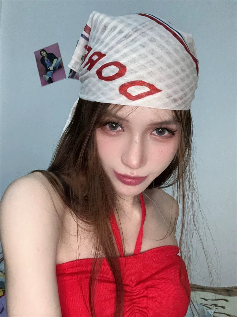 Cool Scarf /Headband (Orange, White)
