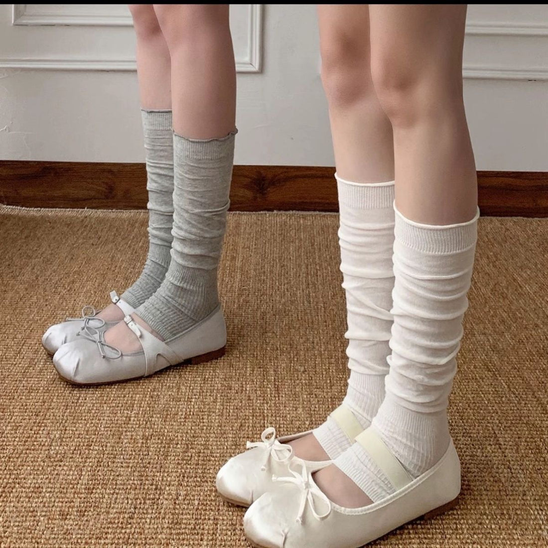 S016 Long Socks (Black, White, Grey)