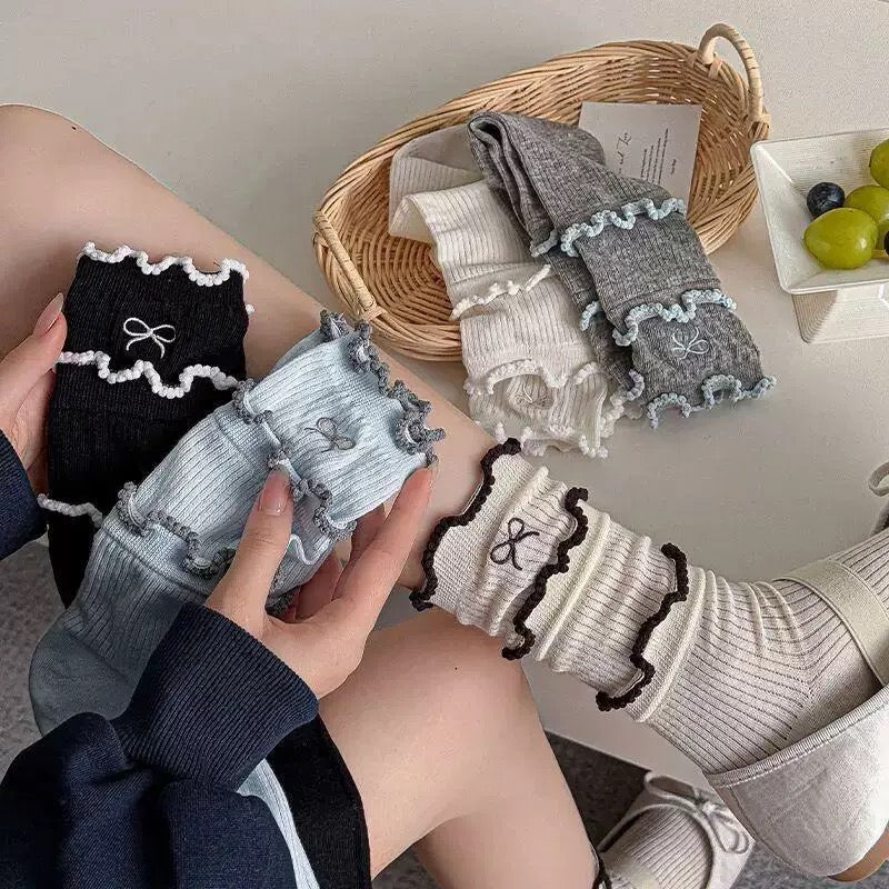S025 Ribbon Layer Short Socks