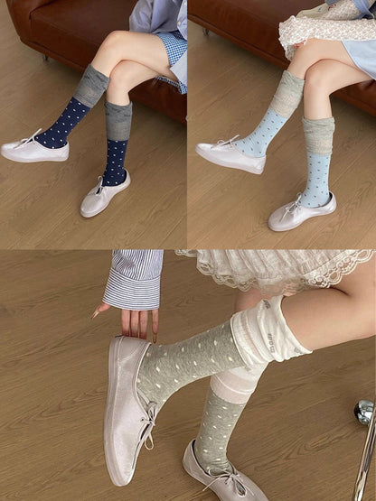 S011 Polka Dot Two Tone Socks (Set)