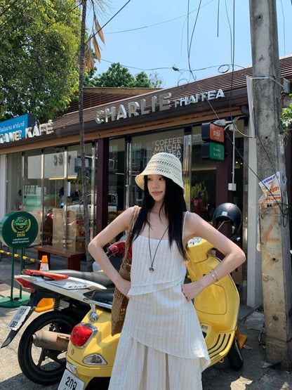 Narra Stripe Top + Long Skirt Two Piece Set