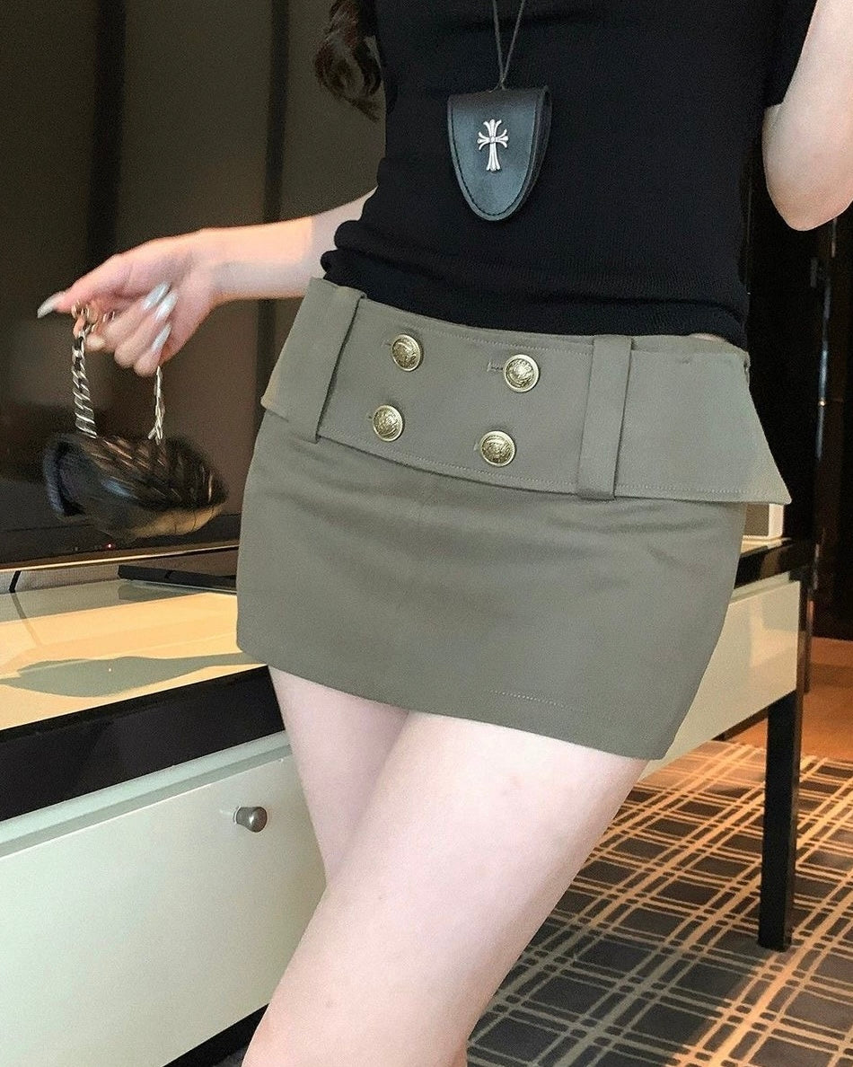 Army Green Skort Skirt SK40