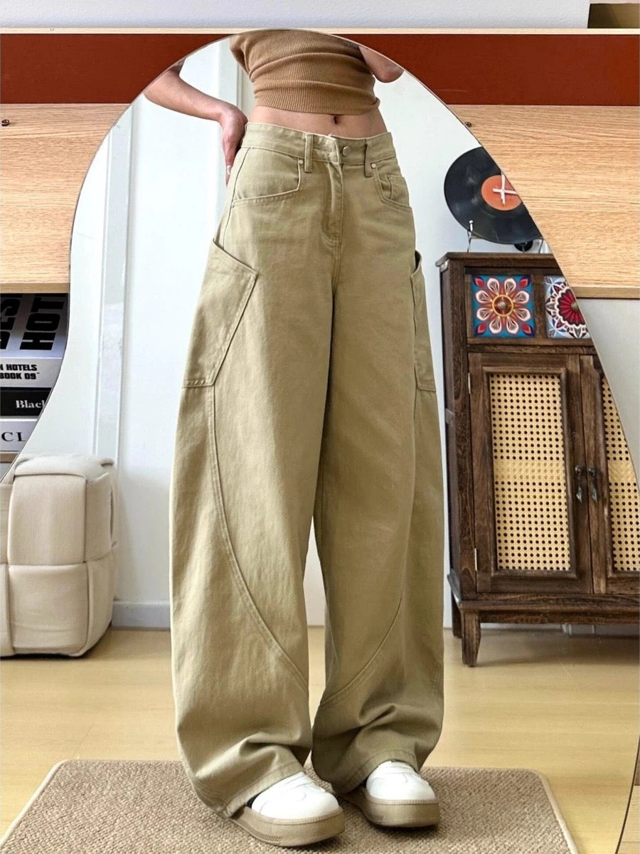 Beige Denim Long Pants (S)