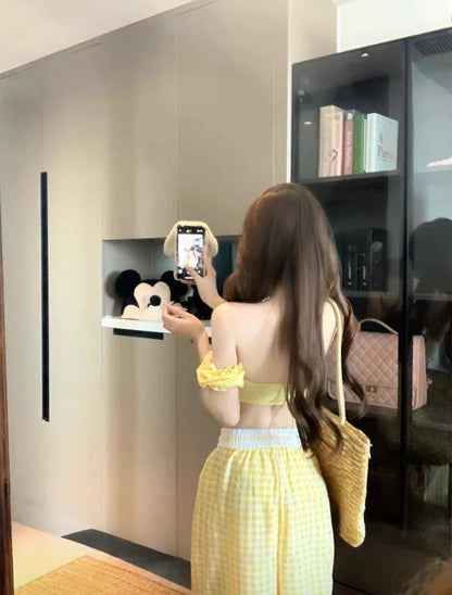 Yellow Bikini BK53 Three Piece Set