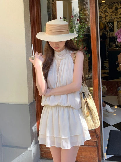 Mix Laces Beige Dress