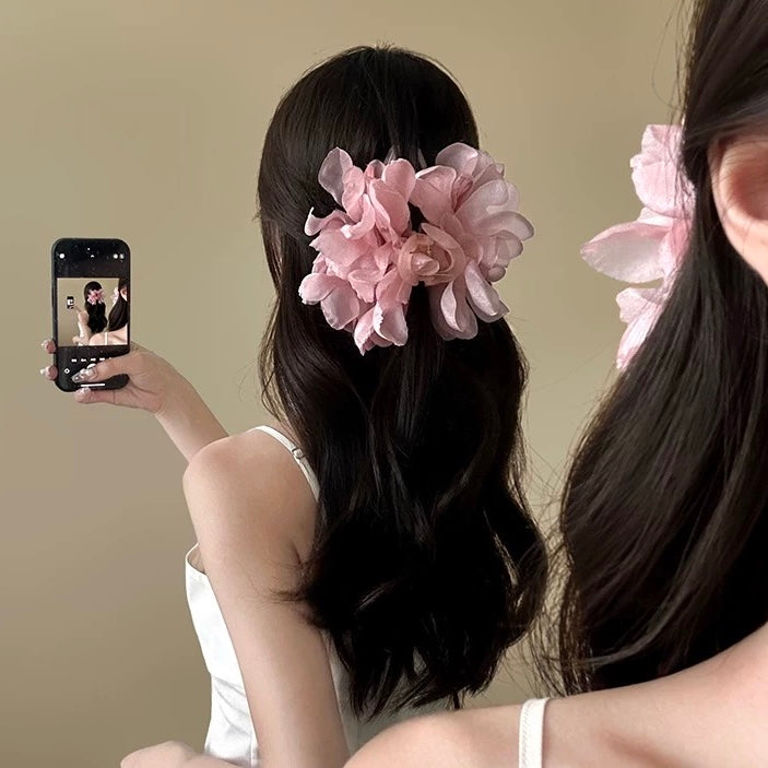 Summer Chiffon Floral Big Hair Clip