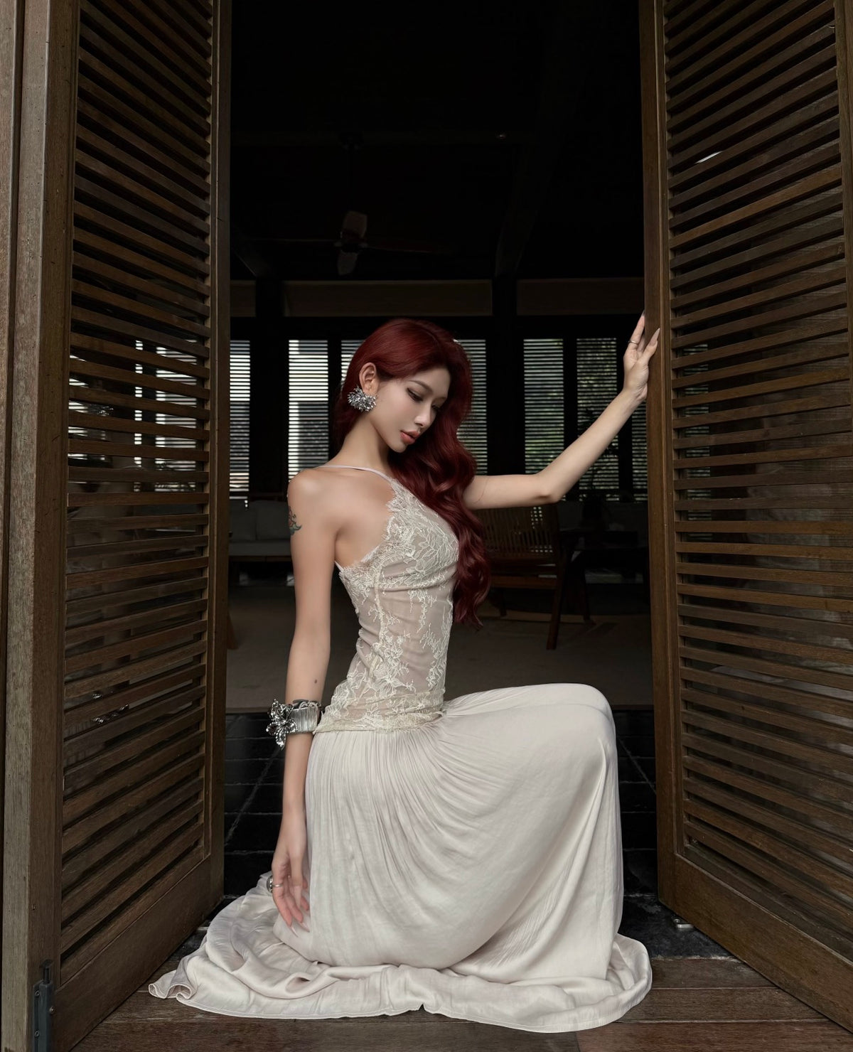 Beige Laces Dress (S)