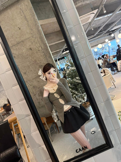 Mix Laces Long Sleeve Top