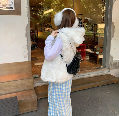 Teddy Furry  White Vest Top