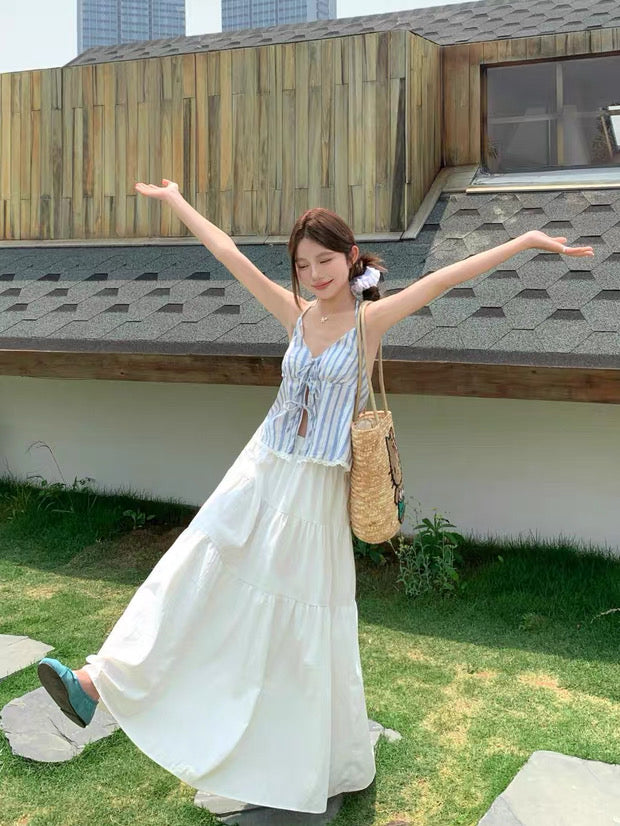 Blue Stripe Strap Top 补货中