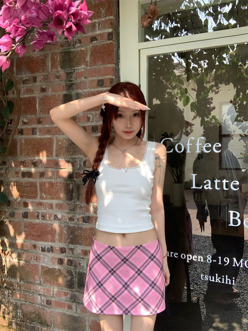 Pink Low Waist Mini Skirt (S)