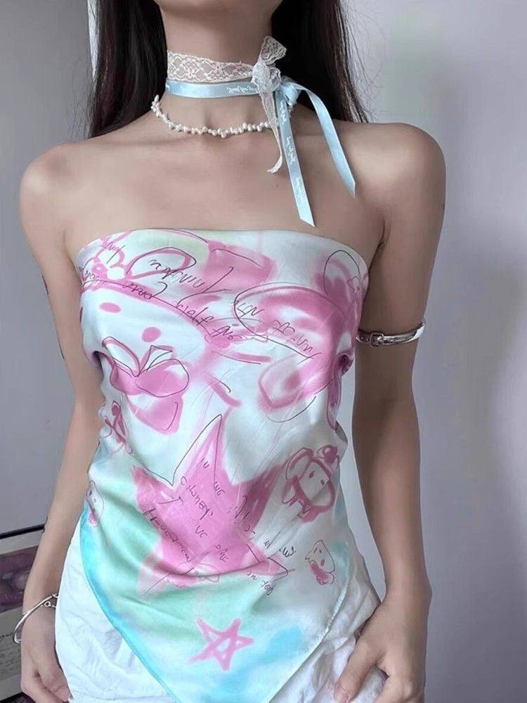 Kittie Scarf /Headband (Pink, Grey)