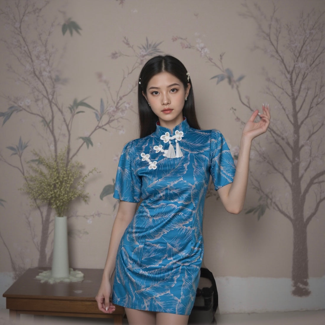 Blue Cheongsam Dress (L)