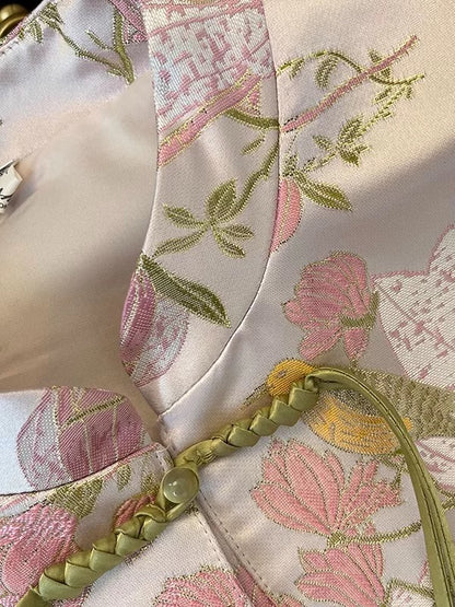 Pink Cheongsam Vest Top