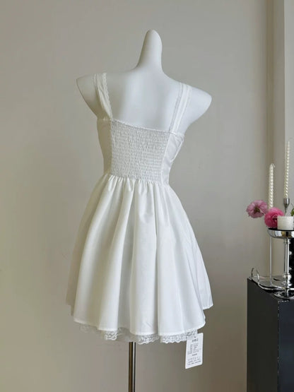 White Strap Mini Dress