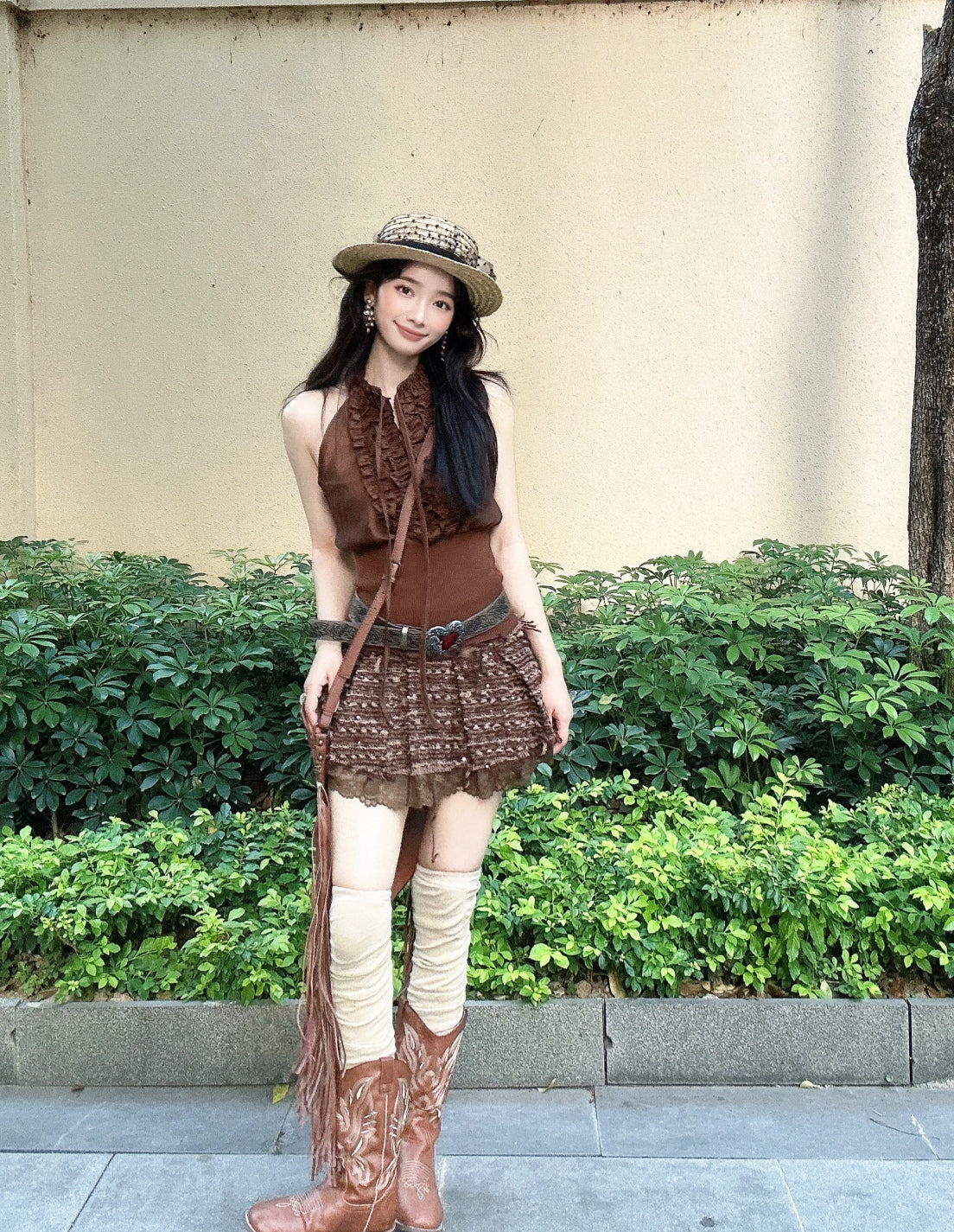 Sleeveless Chocolate Top
