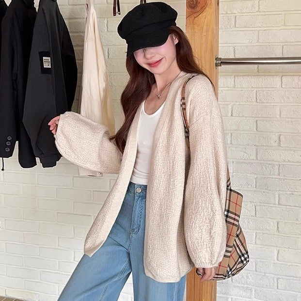 Casual Knitted Long Sleeve Cardigan Top