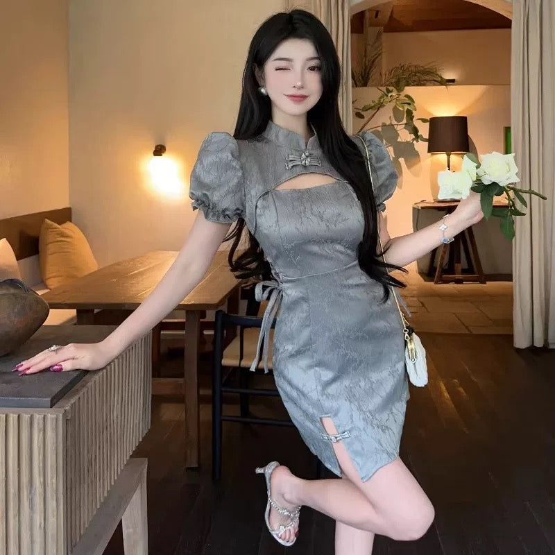 Grey Cheongsam Dress (S)