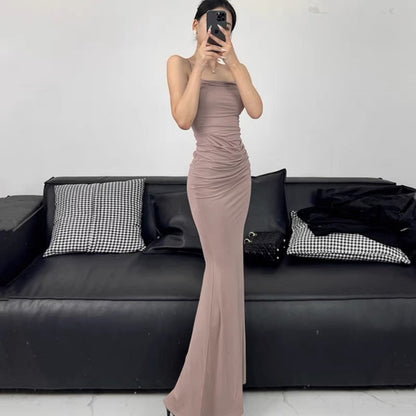 Strap Slim Fit Fish Tail Dress