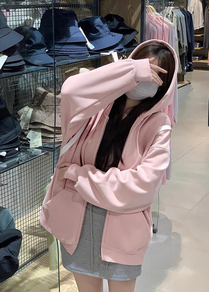 Pink Long Sleeve Cotton Jacket