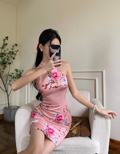 Pink Flo Cheongsam CD017 Dress (S, M, L)