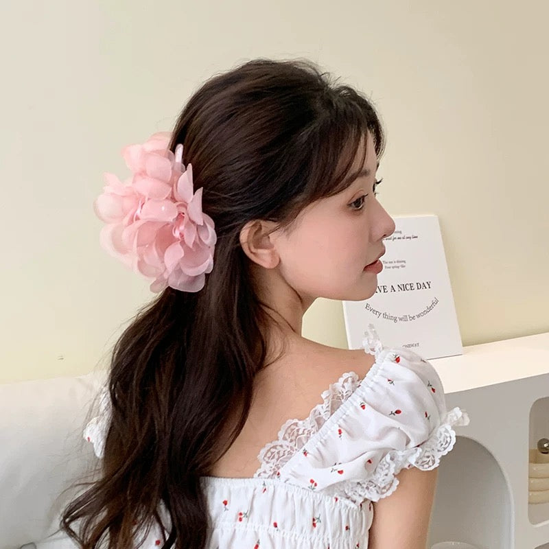 Summer Chiffon Floral Big Hair Clip