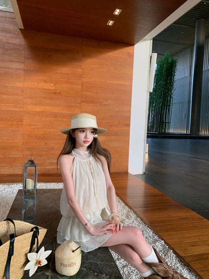 Mix Laces Beige Dress