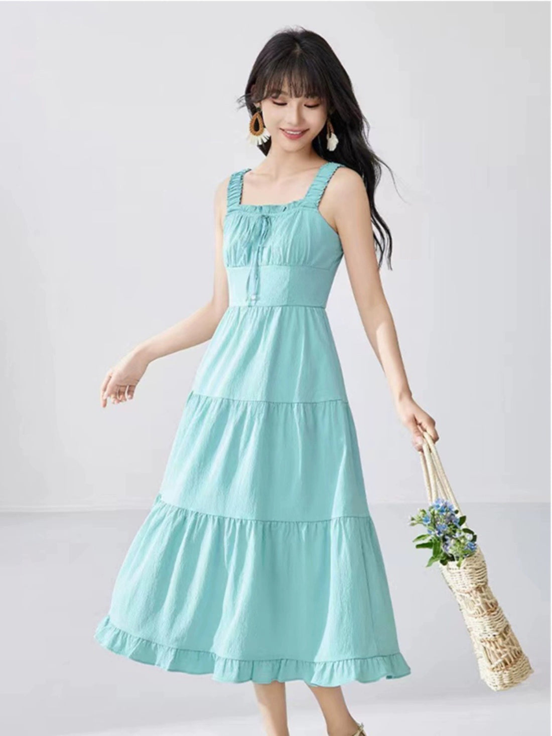 Mint Blue Long Dress (S, M)
