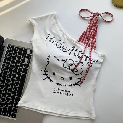 Kitty Side Tie Sleeveless Top