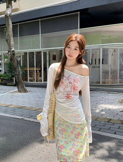 Oversized Thin Long Sleeve Top (C)