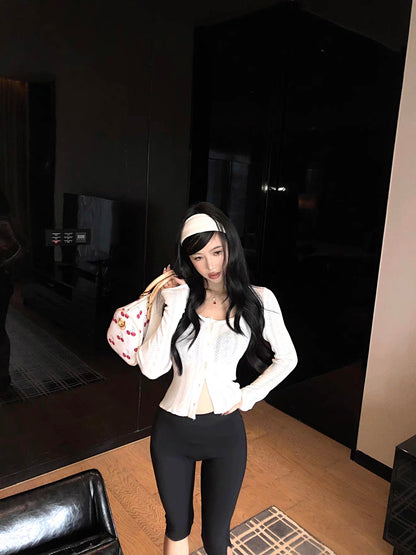 C012 Knitted Cardigan (White)