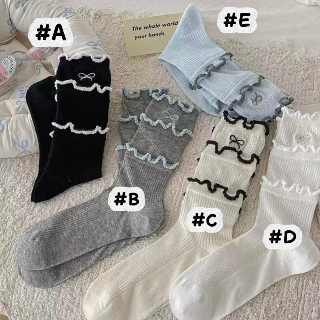 S025 Ribbon Layer Short Socks