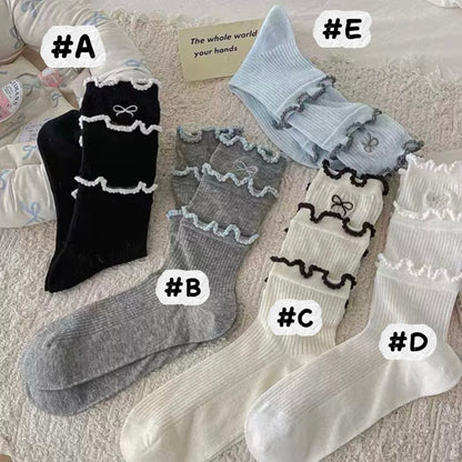 S025 Ribbon Layer Short Socks