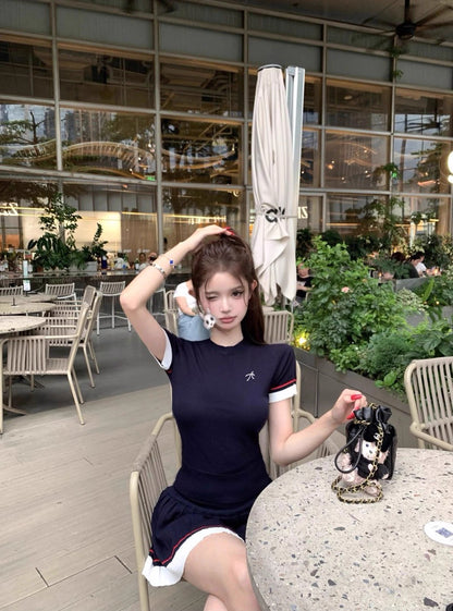 Knitted Top + Skirt Two Pieces Set