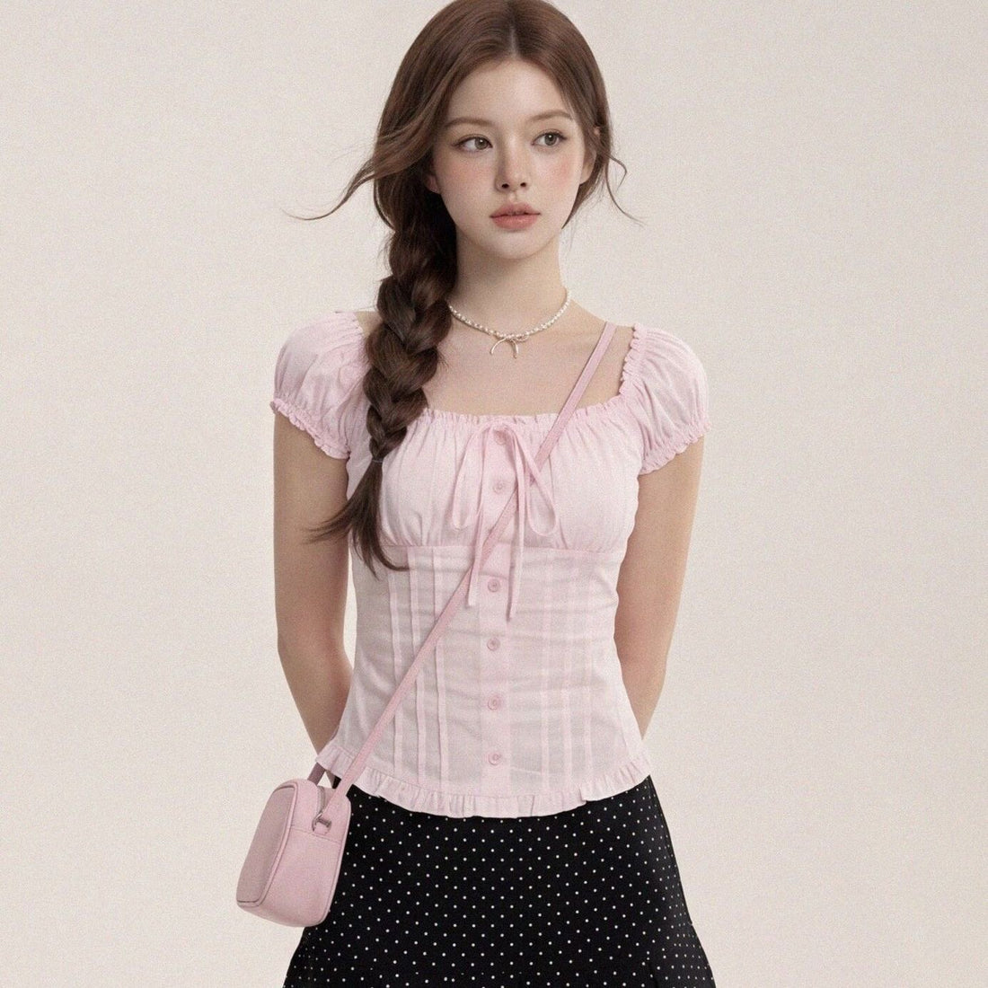 Puff Sleeve Pink Top