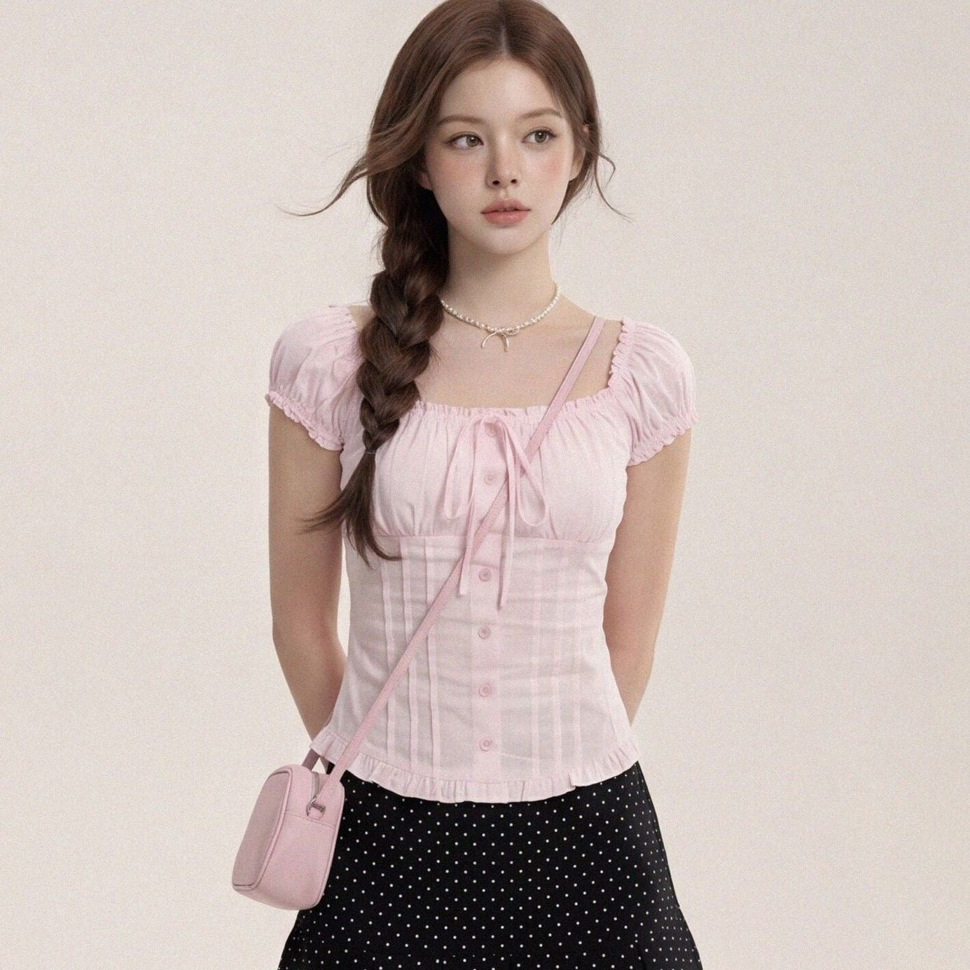 Puff Sleeve Pink Top