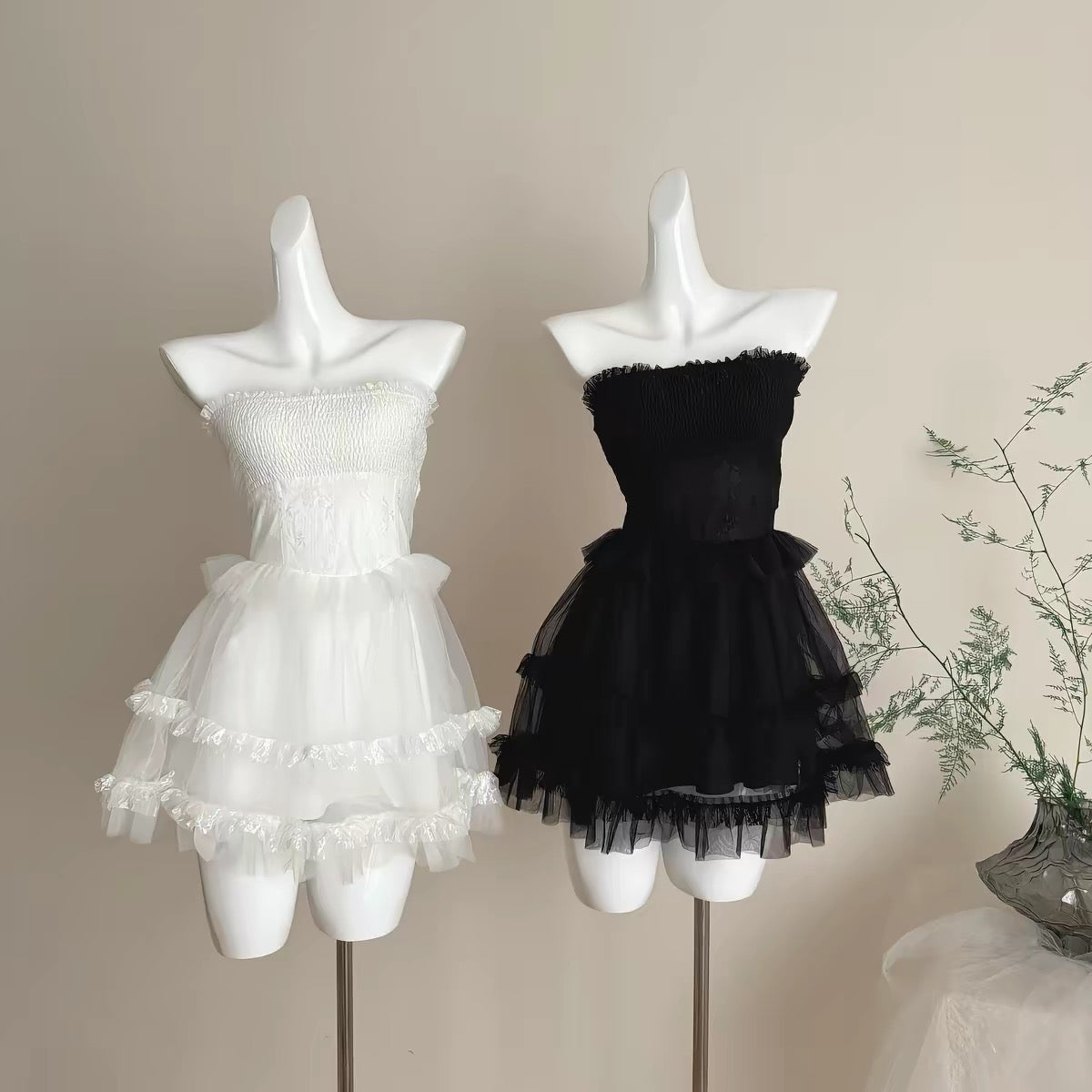 Bareback Mesh Tube Dress