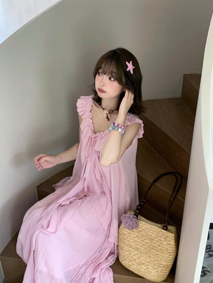 Purple Chiffon Dress