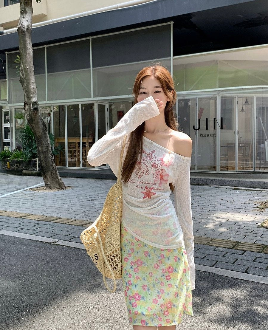 Oversized Thin Long Sleeve Top (C)