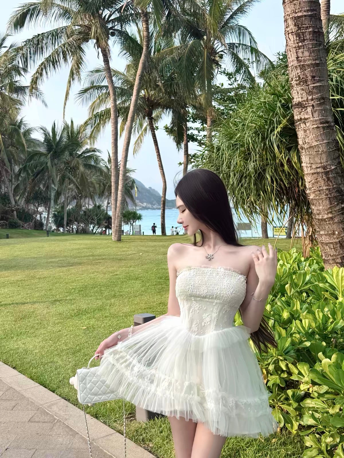 Bareback Mesh Tube Dress