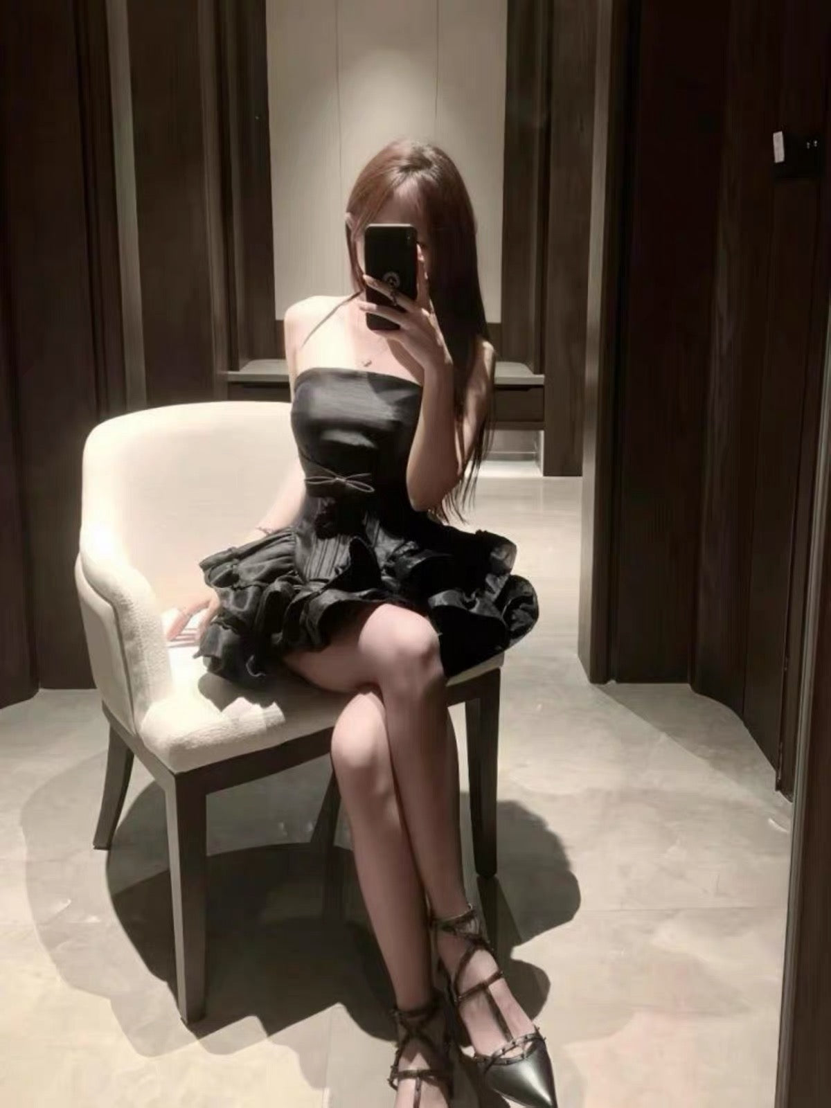 Tube Black Dress + Shorts (XS-S)