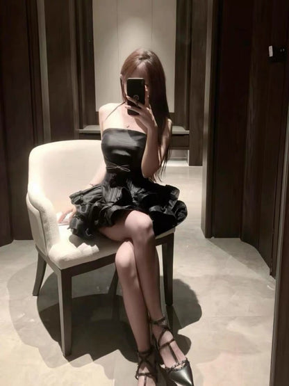 Tube Black Dress + Shorts (XS-S)