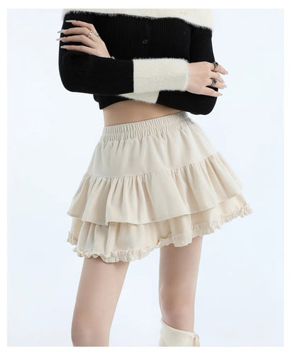 Corduroy/Cream Two Layer Skirt