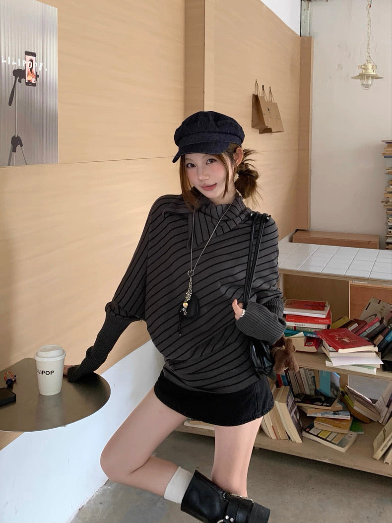 Stripe Grey Long Sleeve Top