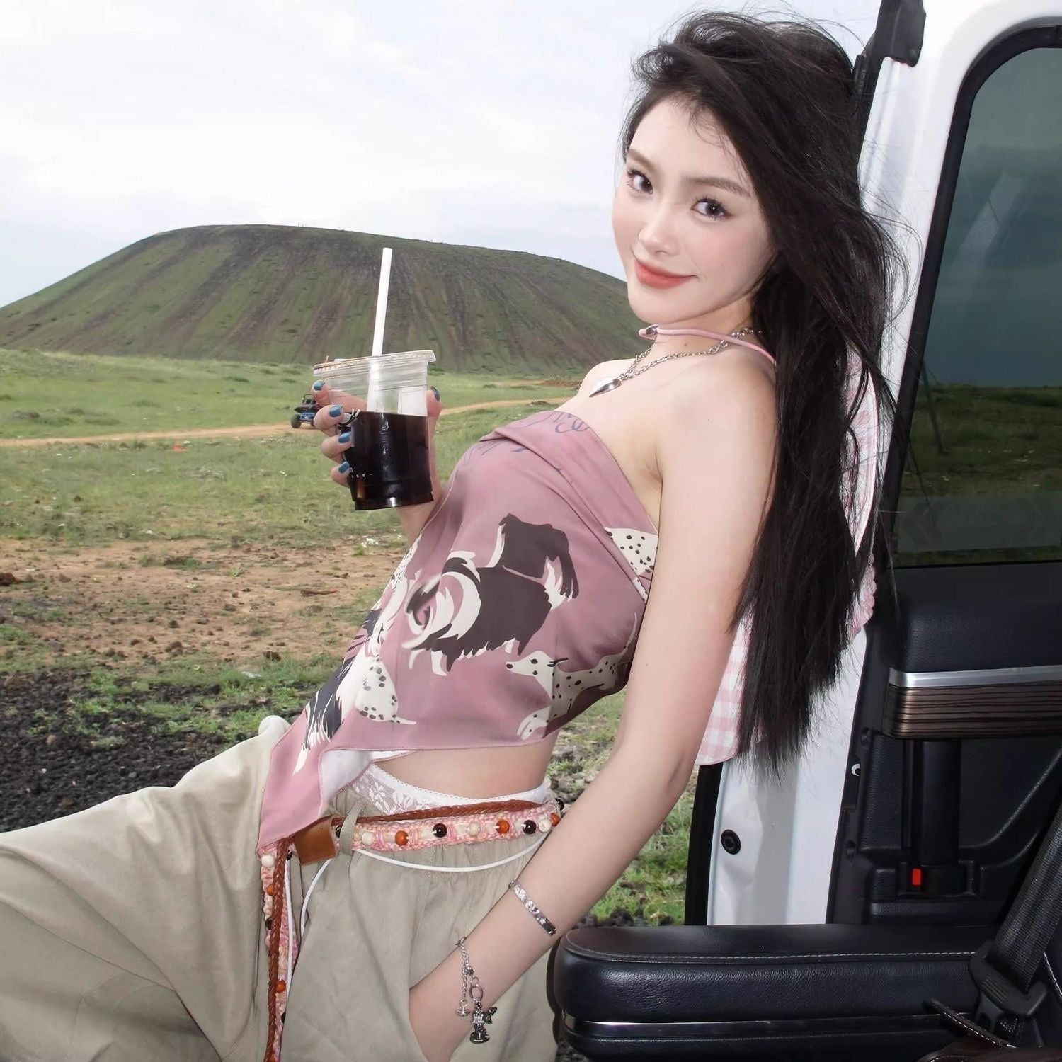 Pink Cotton Doggie Scarf /Headband