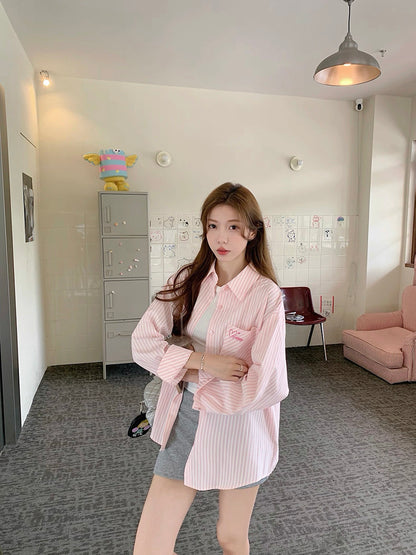 Stripe Pink Long Sleeve Shirt