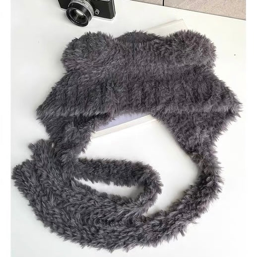 Furry Teddy Hat (White)